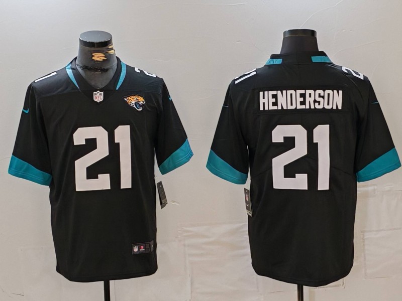 Men's Jacksonville Jaguars CJ Henderson #21 Black Jersey